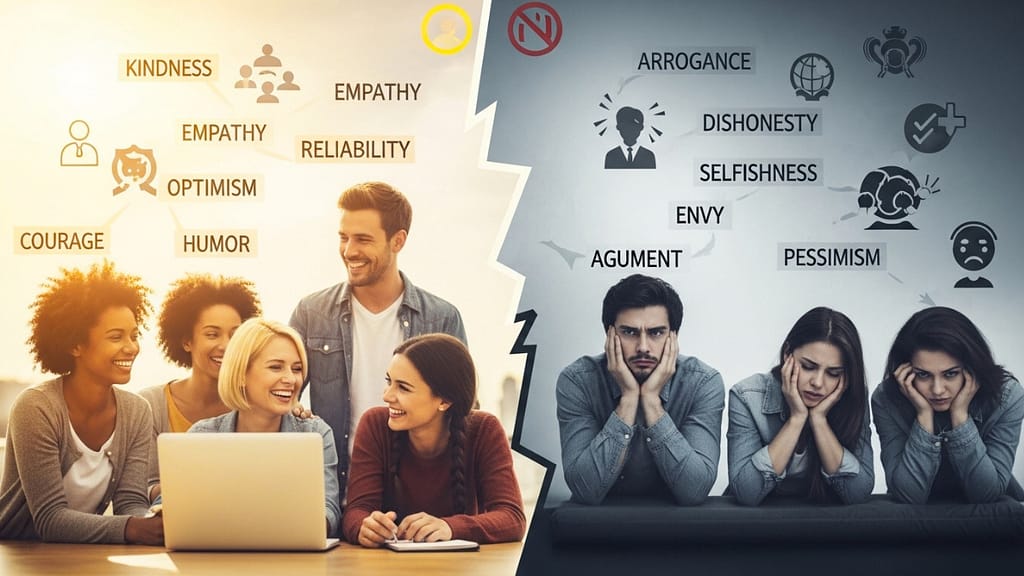 Positive und negative Persönlichkeitsmerkmale im Überblick