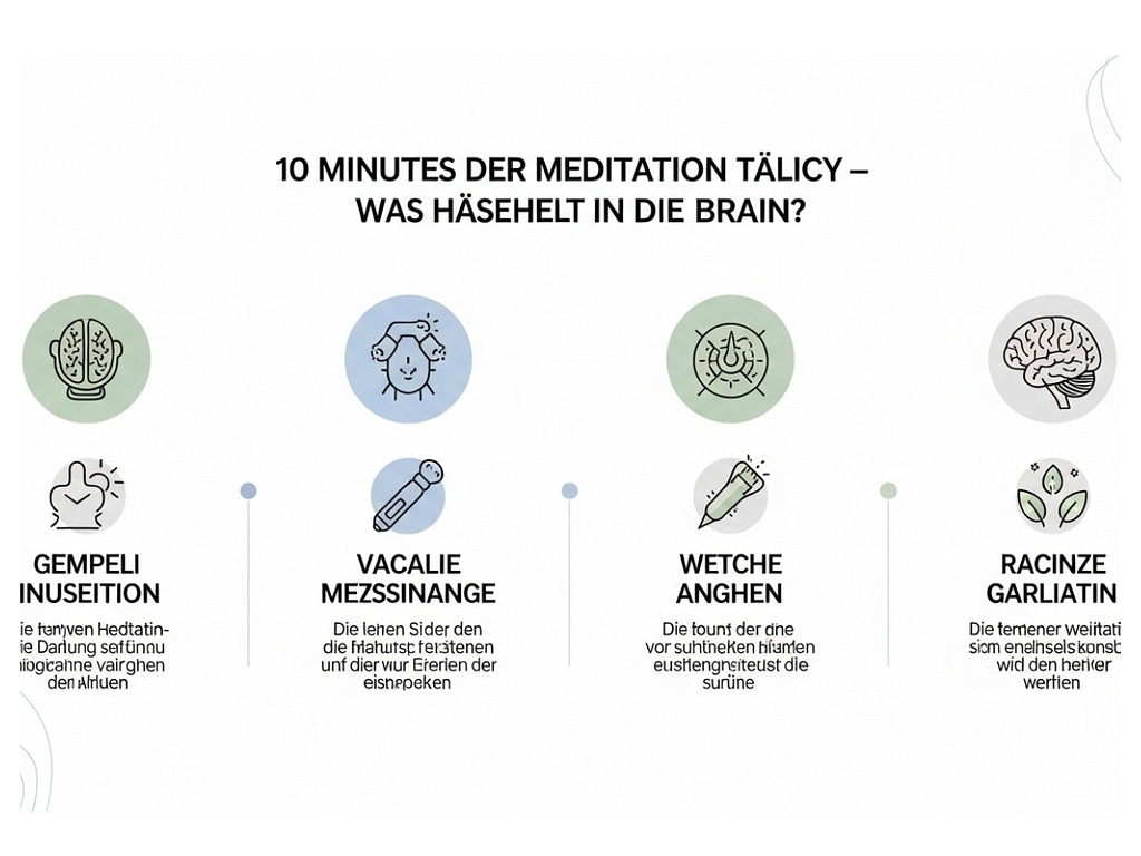 Infographic in German explaining how daily meditation affects the brain.
